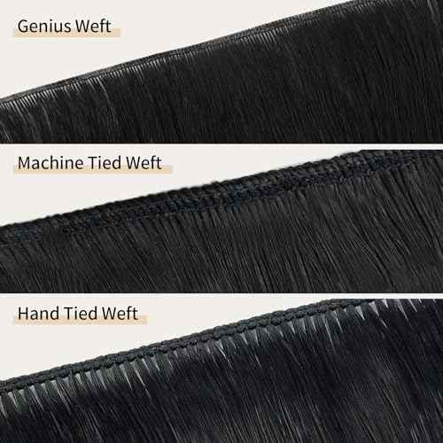 ABH AMAZINGBEAUTY HAIR Genius Weft Hair Extensions Human Hair Sew in Hair Extensions Real Human Hair Weft Extensions Hand Tied Virgin Hair 50G, #P8/60 Ash Brown Highlighted Platinum Blonde 20 Inch
