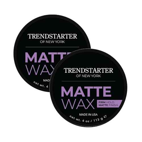 TRENDSTARTER Matte Wax (4oz) (PACK of 2) - Firm Hold, Matte Finish, Premium Water Based All-Day Styling Pomade for Men, Flake-Free for All Hair Types