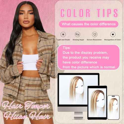 Hair Toppers for Women Real Human Hair 12 Inch 360¡Æ Cover Remy Human Hair Topper for Women with Thinning Realistic Scalp Clip in Pieces Straight Hair (Natural Black, Side Bangs)