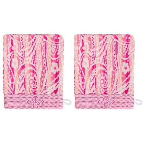 France Luxe Body French-Style Bath Mitt 2-Pack - Fleur Rose Multi/Pink