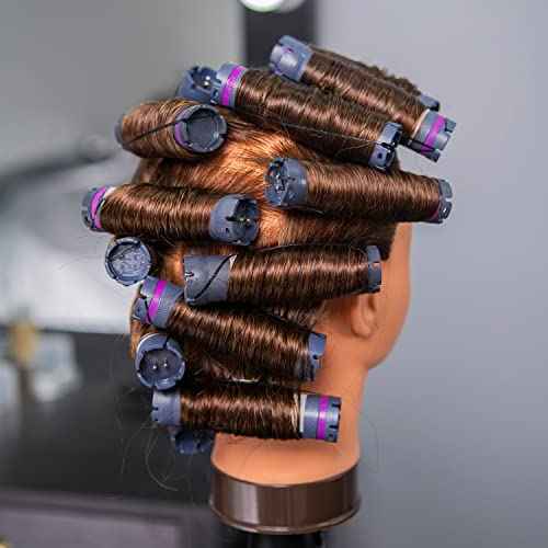 Traininghead 20-22" Female 100% Human Hair Mannequin Head Hair Styling Training Head Cosmetology Manikin Head Doll Head for Hairdresser with Free Clamp (brown)£¨14-16'' £©