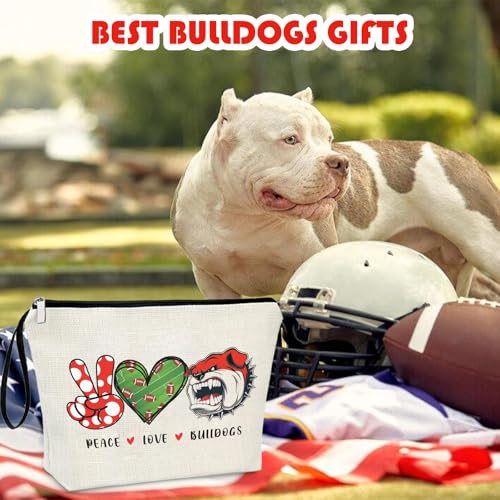 Bulldogs Lover Gift Makeup Bag Gift for Bulldogs Lover Football Basketball Sports Gift Merch Bulldog Spirit Peace Love Bulldogs
