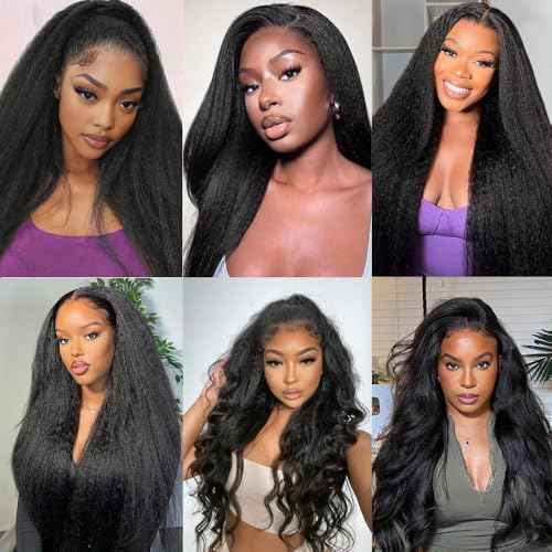 12A Kinky Straight Hair 3 Bundles Yaki Human Hair 20 22 24 inch 100% Unprocessed Brazilian Virgin Hair Weave Kinky Straight Bundles