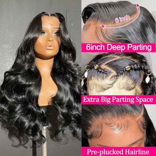 Worldnewhair 13X6 Lace Front Wigs Body Wave Human Hair 28 Inch - 200% Density Glueless Wigs Human Hair 13x6 Lace Frontal Wigs For Black Women