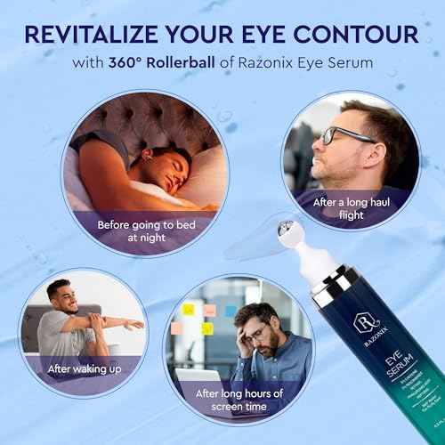 Eye Bags Treatment for Men and Women: Caffeine Eye Cream for Dark Circles ? Cooling Roller for Puffiness Reducer (Medium, Unscented)