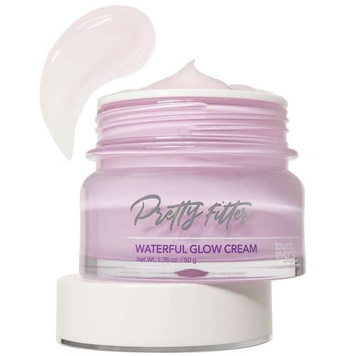 Touch in Sol Hydrating Face Moisturizer Gel Cream 1.76 oz. – Plumped Up Lightweight Day and Night Cream with Hyaluronic Acid and Collagen - Pretty Filter Waterful Glow Cream