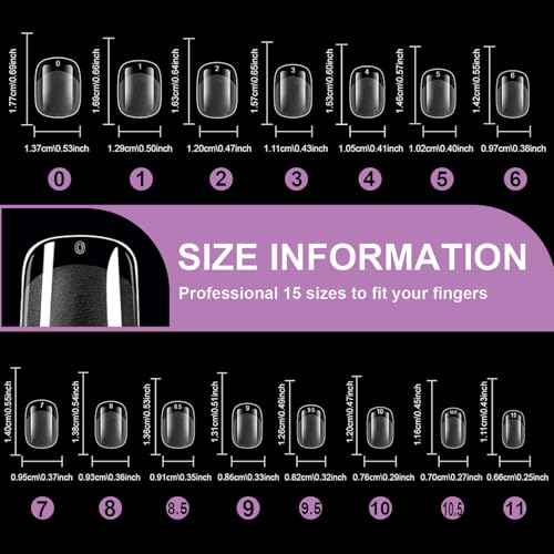 300Pcs Short Tapered Round Square Gel Nail Tips Pre-etching XS Squoval Press On Nails for Extension DIY Manicure Salon Home, Full Cover Acrylic False Nail for Beginners and Professional, BlueZOO
