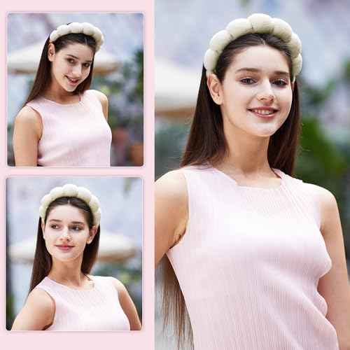 Headbands for Women - Spa Headband and Wristband Set - Headband for Washing Face,Facial Mask,Makeup and Skin Care,Gifts for Women and Teen Girl Gifts Trendy Stuff