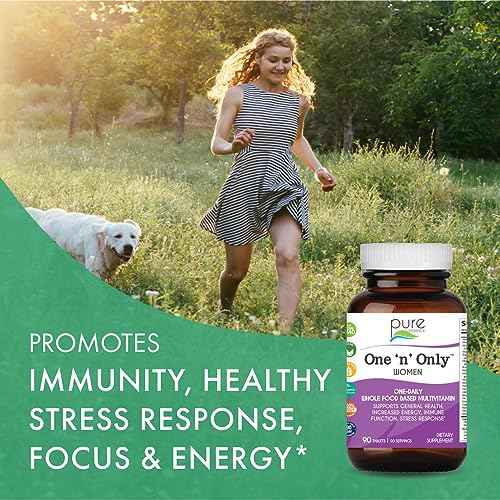 PURE ESSENCE LABS One N Only Multivitamin for Women, Natural One a Day Herbal Supplement with Vitamin D3, B12, and Biotin with Whole Foods, 90 Tablets