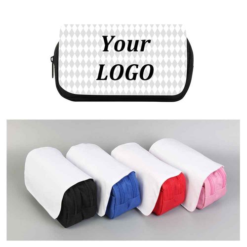 Chashaobo 4 PCS Sublimation Printable Blank Pencil Case Pen Bag Customizable Cosmetic Bag with Zipper DIY Custom Blank Makeup Bags Bulk Travel Toiletry Bag for Storage (Black)