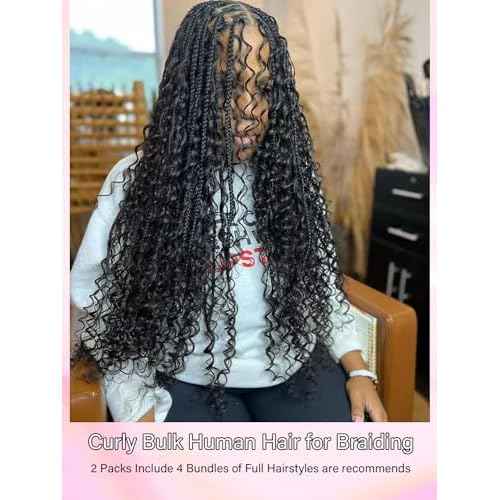 Boho Braiding Hair Bulk - 100g Micro Braiding Bundles: Human Hair Without Wefts
