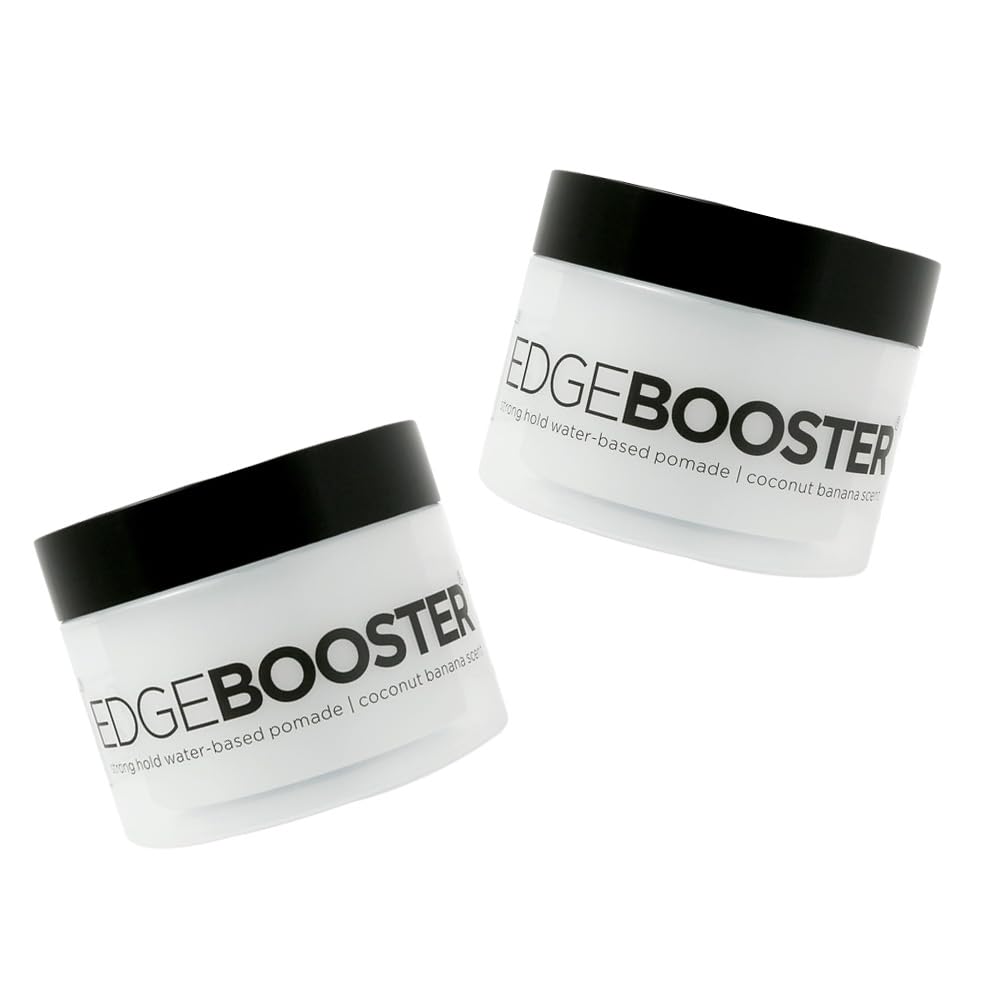 (2Pack) Style Factor Edge Booster Strong Hold Water-Based Pomade 3.38oz - Coconut Banana Scent