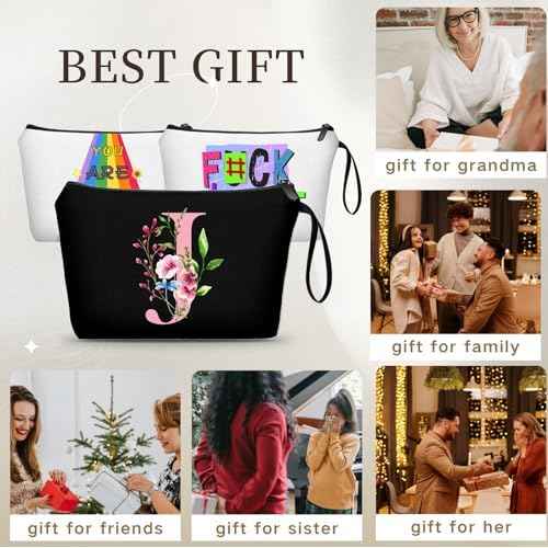 Birthday Friendship Womens Bridesmaid Proposal Coolest Gifts for Sister Teacher Coworkers Bride Personalized Travel Makeup Cosmetic Bag with Mirror Valentines Mothers Day Christmas Graduation J