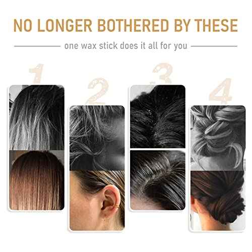 VOLLUCK Hair Wax Stick for Wigs, Edge Control Slick Stick Hair Pomade 2.7Oz Stick Non-greasy Styling Wax, Temporary Hair Styling Product for Edge Frizz Hair Pocket Size