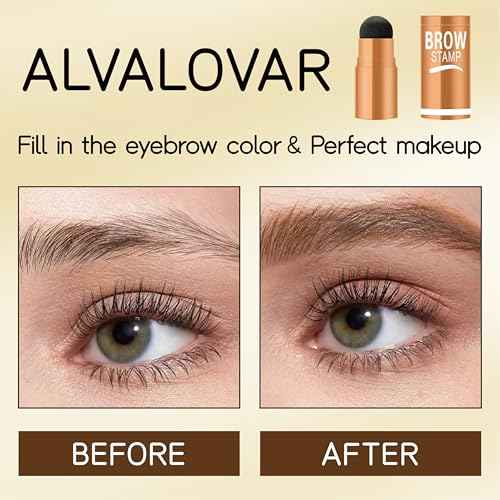 Eyebrow Stamp and Eyebrow Stencils Kit Eyebrow Shaping Kit for Perfect with 10 Reusable Eye Brow Shaping Kits Brow Stencil and Stamp Kit Smudge-Proof & Long-Lasting (Soft Brown)
