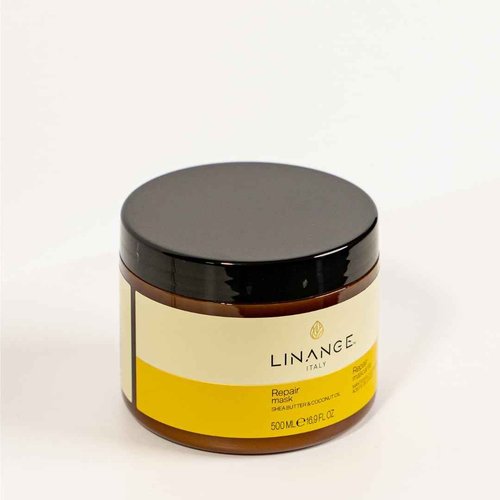 Linange Repair Mask with Shea Butter & Coconut Oil 500ml/16.9 oz - Free Starry Lip Plumping Gloss 10ml