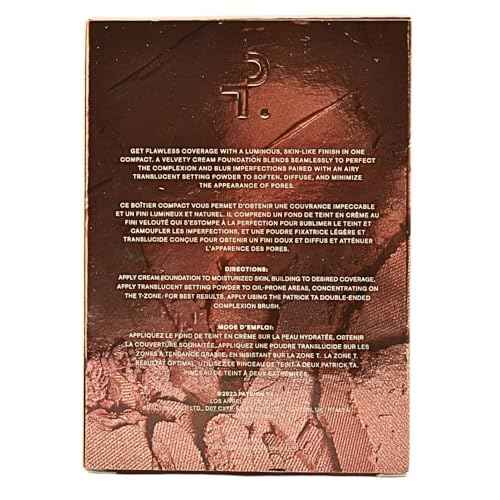 PATRICK TA Major Skin Cr?me Foundation & Finishing Powder Duo ? Medium 3 Golden Warm, Buildable Medium Coverage Cream & Blurring Powder Compact