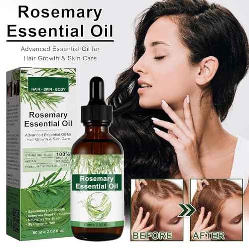 Aceite de Romero para Crecimiento y Tratamiento Capilar, Gotero para Estimular el Crecimiento del Cabello y Prevenir la Ca?da, 60ML/2.2 Fl Oz (2 Unidades)