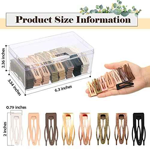 120 Snap Hair Clips - Double Grip Metal Barrettes with Plastic Box, 8 Colors for Women's Hair Styling and Salon Use