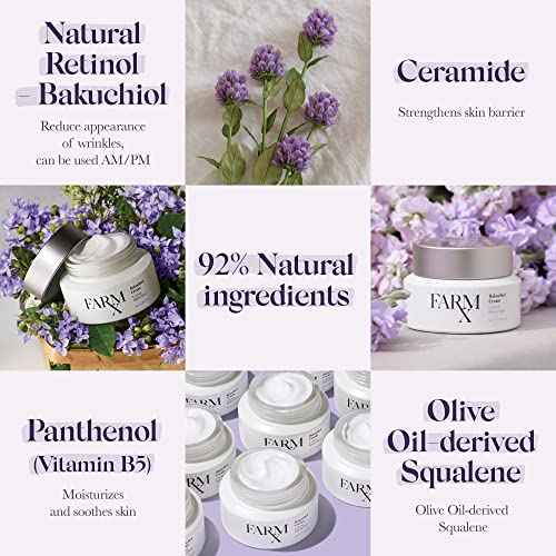 Farm Rx Bakuchiol Cream - Anti Aging Face Moisturizing Vegan Cream (Natural Alternative to Retinol) to Tighten Skin and Bring Radiance to Face,(90 ml/3.04 fl oz) Clean Beauty