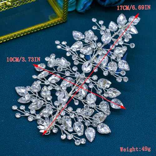 Wedding Hair Pieces for Brides, Rhinestone Bride Headpiece, Handmade Bridal Hair Accessories