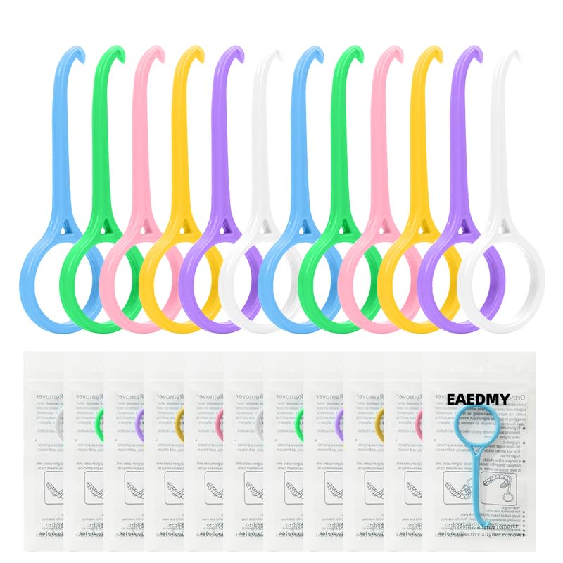 EAEDMY 12PCS Individually Packaged Aligner Removal Tool for Invisible Removable Braces Retainers and Dentures, Convenient and Clean Personal Orthodontic Solution Accessories (12pcs)