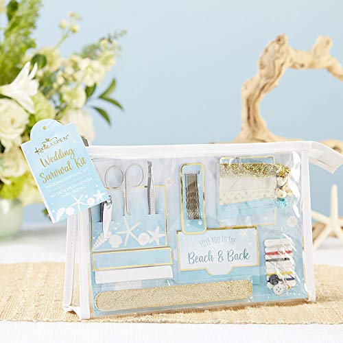 Wedding Day Emergency Kit for Bride, Beach Party Wedding Survival Kit, Bridal Shower Gift Set with Cosmetic Bag, Gift for The Bride, Bridesmaid Gifts