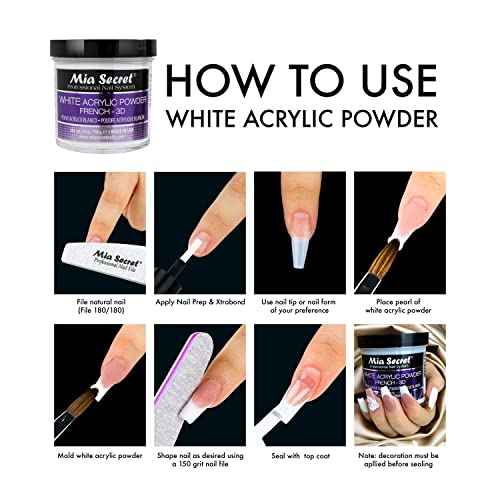 Mia Secret White Acrylic Powder (8oz)