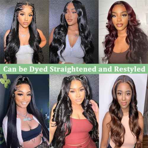26 Inch Lace Front Wigs Human Hair 10A 6x4 Glueless Wigs Human Hair Pre Plucked Pre Cut Body Wave Lace Front Wigs Human Hair 180% Denisty HD Transparent Lace Frontal Wigs Human Hair For Black Women
