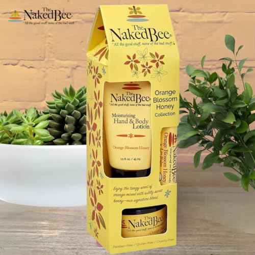 The Naked Bee Orange Blossom Honey Collection, Hand and Body Lotion 3 Piece Gift Set