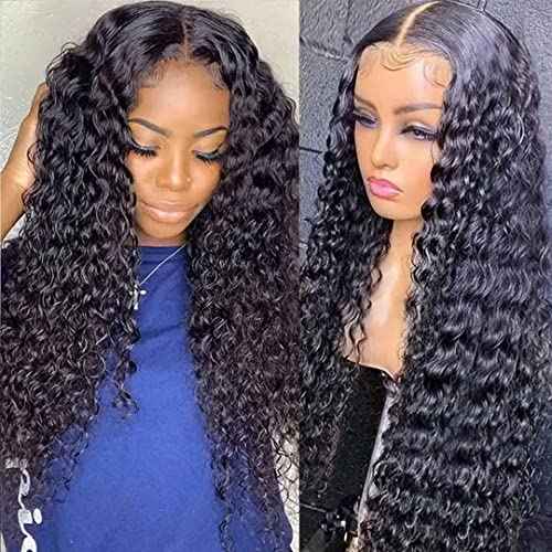 Wear and Go Glueless Wigs Human Hair Pre Cut 200% Density Water Wave 5x5 HD Lace Closure Wigs Human Hair with Baby Hair Pre Plucked Natural Hairline Wet and Wavy Wig for Women 22 Inch