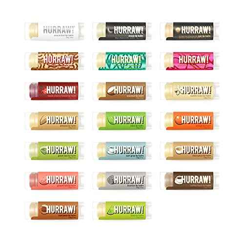 Hurraw! Lip Balms: Staff Favorites, 20 Balm Bundle Pack ? Organic, Certified Vegan, Cruelty and Gluten Free. Non-GMO, 100% Natural Ingredients. Bee, Shea, Soy and Palm Free. Made in USA