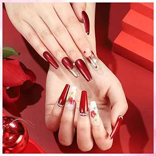 VENALISA Red Gel Nail Polish Set, 12Pcs Dark Red Purple Pink Gel Polish Kit Color High Gloss Soak Off Nail Manicure Salon DIY