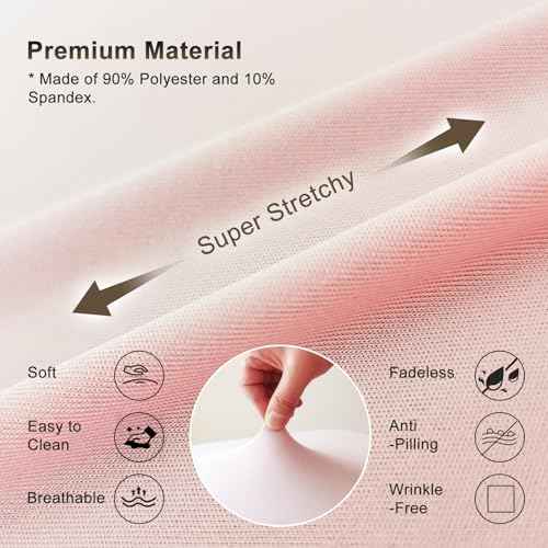 Spa Bed Cover Professional Lash Bed Cover Stretchy Massage Table Cover Beauty Bed Protective Topper, Excellent for Lash Extension, Spa, Massage, Beauty Salon, Wax, Tattoo Bed and Table (Pink)