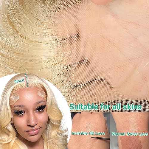 613 Lace Front Wig Human Hair 13x4 Body Wave Blonde Lace Front Wigs Human Hair 180% Density 613 HD Lace Frontal Wig Pre Plucked With Baby Hair 28 Inch