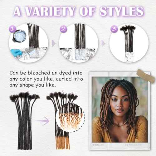 Teresa 8 Inch 0.8cm Width Loc Extension Human Hair Natural Black 40 Strands Loc Extensions for Men/Women/Kids Real Dreadlock Extensions Human Hair