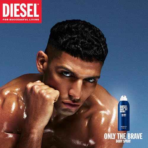 Diesel Only The Brave, Body Spray for Men, Fougere Scent With Notes of Lemon, Rosemary & Ambery Wood, 6.8 Fl. Oz.