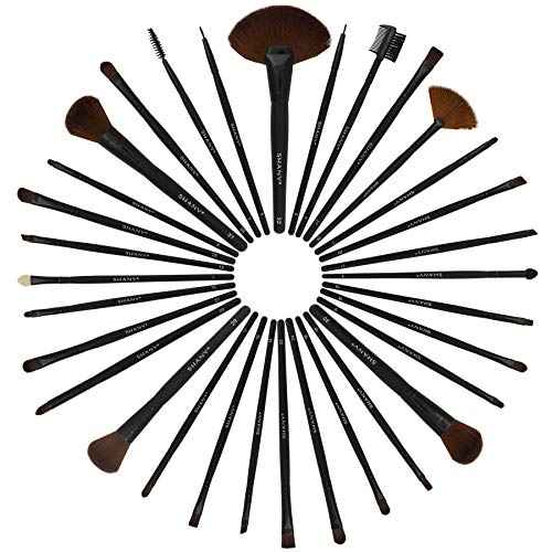 SHANY Makeup Brushes Premium Synthetic Foundation Powder Concealers Eye Shadows Cosmetics Brush Set with Faux Leather Pouch and Instruction sheet, 32 Count