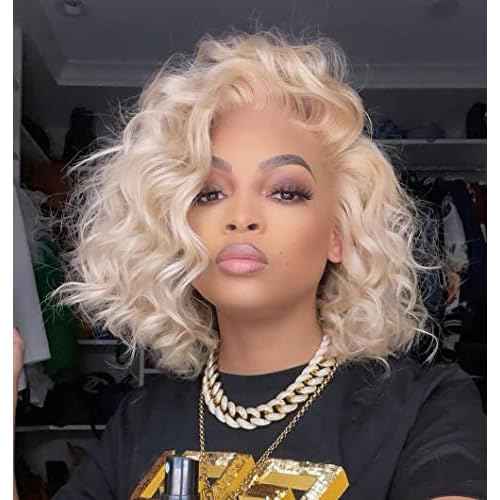 613 Hair Bundles with Closure Body Wave Human Hair 613 Honey Blonde Bundles with Lace Closure Brazilian Virgin Body Wave Human Hair 3 Bundles with 4¡¿4 Lace Closure 150% Density Free Part (12 14 16+10)