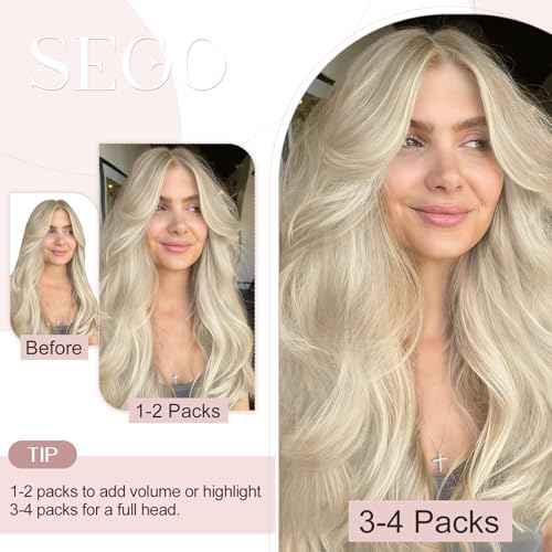 SEGO U Tip Hair Extensions Human Hair, Keratin Bonded & Loop Hair Extensions, K Tip Hot Fusion for Silky Straight Highlights, 1g per Strand, 50 Strands/50g, 18" Platinum blonde
