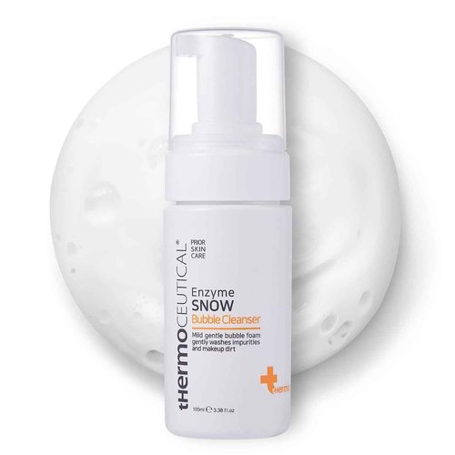 tHermoCEUTICAL Enzyme Snow Bubble Cleanser - Plant-Based Mousse Facial Wash, Papaya Enzyme, Refine Skin Texture, Micro Rich Bubbles, Gentle Cleansing, 3.38 fl.oz