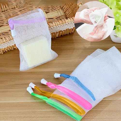 20PCS Soap Bag Bar Soap Pouch Mesh Net with Drawstring Closure Foaming Body Drying Sock Holder for Shower