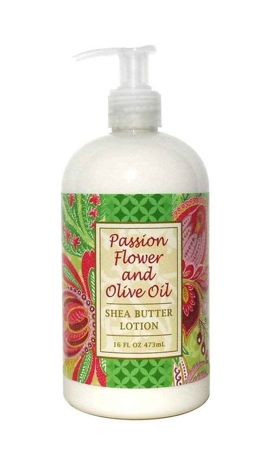 Greenwich Bay Body Care Spa Quartet - Hand Soap, Lotion, Body Butter, and Soap Bar Square - Luxurious Shea Butter Skin Care in Captivating Botanical Scents (Passion Flower & Olive Oil)