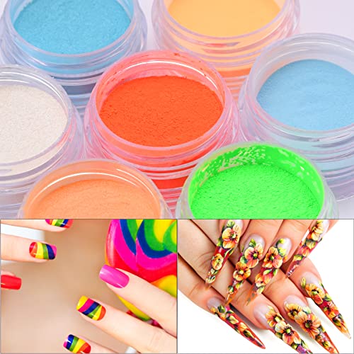 Duufin 54 Colors Nail Pigment Powder Colorful Luminous Iridescent Glitter Pearlescent High-Gloss Halo Powder Pigment for Nails Art, Body and Crafts