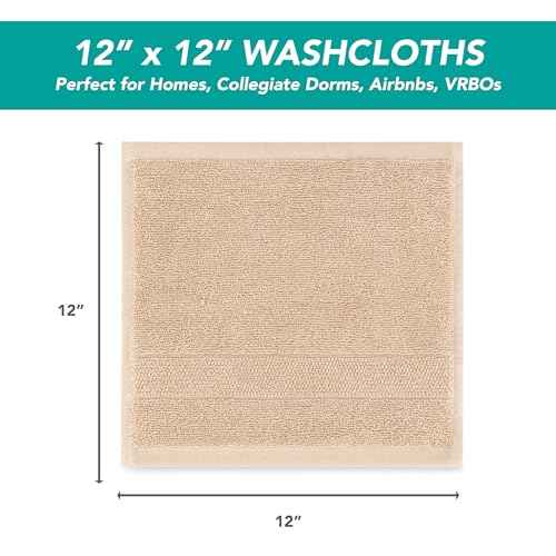 Arkwright Premium Washcloths - (Pack of 24) - Soft & Absorbent, 100% Ringspun Cotton, Contemporary Design Wash Cloths with Dobby, Multipurpose Fingertip Towels, White