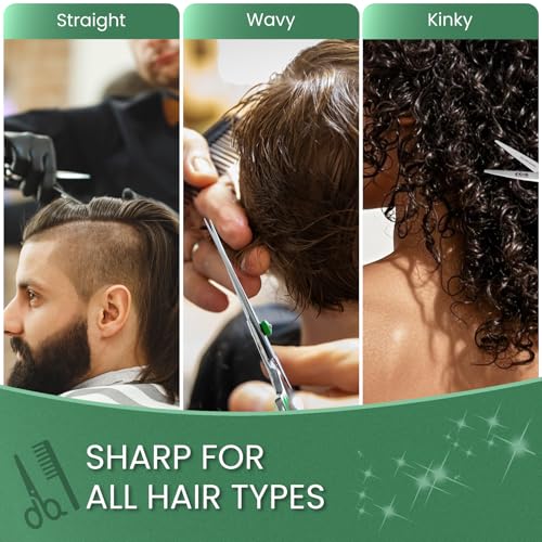 Hair Cutting Scissors ? Professional Hair Shears - Premium Stainless Steel Haircut Scissors Kit with Comb and Case - Barber Shears for Salon & Home Use, 6.0 Inch