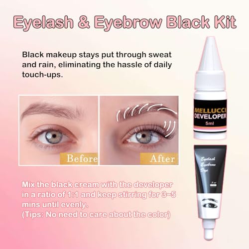 Lash Lift and Brow Lamination Black Color Kit Easy to Use Eyelash & Eyebrow Perm Kit Suitable for Salon and DIY Use Instant Result