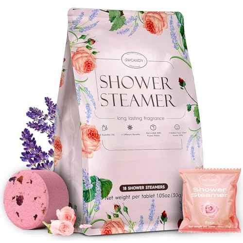 Shower Steamers Aromatherapy Gifts for Women- SWCANDY 18 Pack Shower Bombs Birthday Gifts for Women Mom, Bath Bombs with Essential Oils Stocking Stuffers, Self Care and Relaxation