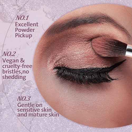 ENERGY Eyeshadow Brush Set 11PCS Professional Makeup Brushes for Eye Shadow Brows Smudge Concealer Eyeliner Eyelash Highlighter Blending Vegan Synthetic Face Make Up Kit with Travel Case Black