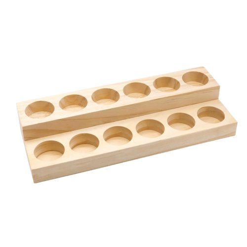 LONG TAO Essential Oil Display Stand Solid Wood Essential Oil Holder with 2 Tier Display Organizer Essential Oils Box Organizer Storage Rack for Organizing Displaying Holds 12 Bottles Shelves for Oil
